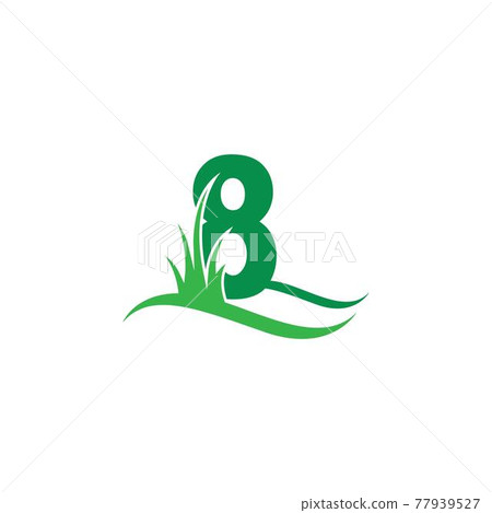 Number 8 behind a green grass icon logo design vector Number 8 behind a green grass icon logo design vector 77939527