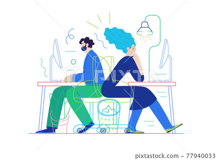 Business topics - office work. Modern flat vector - Stock Illustration ...