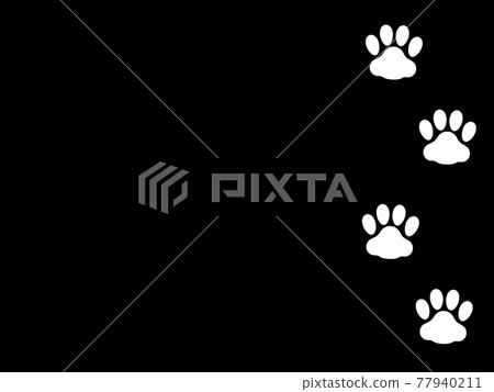 Meat ball cat footprint silhouette illustration right white 77940211