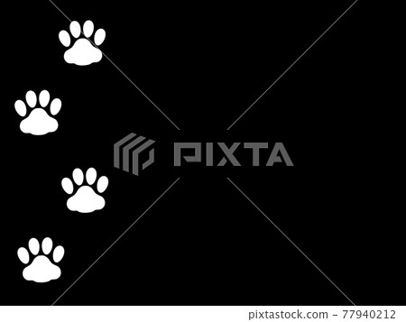 Meat ball cat footprint silhouette illustration left white Meat ball cat footprint silhouette illustration left white 77940212