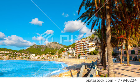 Beautiful harbour of Port de Soller, Majorca, Balearic Islands, Spain Beautiful harbour of Port de Soller, Majorca, Balearic Islands, Spain 77940224