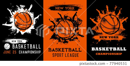 Basketball championship grunge posters, flyers 77940531