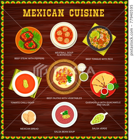 Mexican food restaurant dishes menu vector page Mexican food restaurant dishes menu vector page 77940595