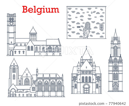 Belgium cathedrals, architecture landmarks, travel 77940642