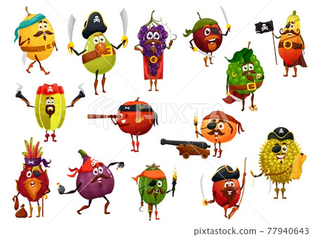 Exotic fruit pirate characters, captain, corsairs Exotic fruit pirate characters, captain, corsairs 77940643