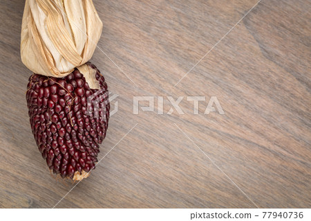 wood background with strawberry corn wood background with strawberry corn 77940736