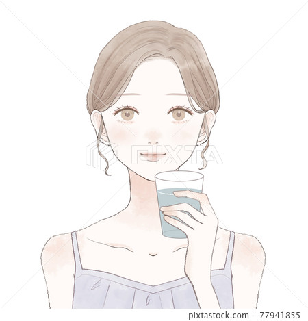 A woman drinking water A woman drinking water 77941855