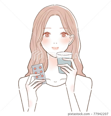 服用藥丸類藥物的女性 77942207