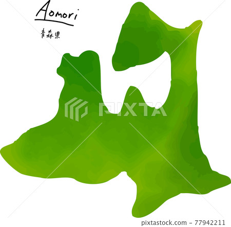 Aomori map illustration vector 77942211