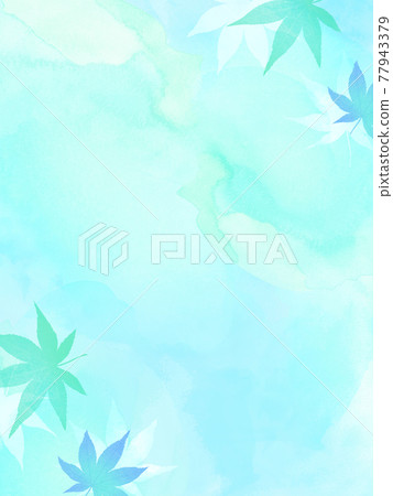 Cool autumn leaves and watercolor texture background 77943379