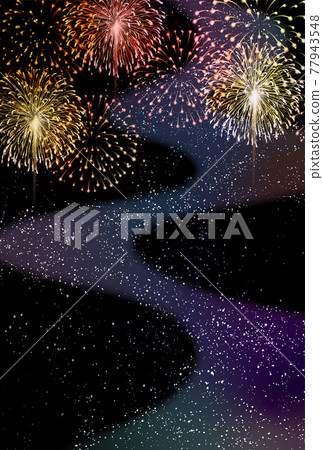 煙花Tanabata銀河背景 煙花Tanabata銀河背景 77943548