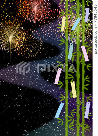 Fireworks Tanabata Milky Way Background 77943549