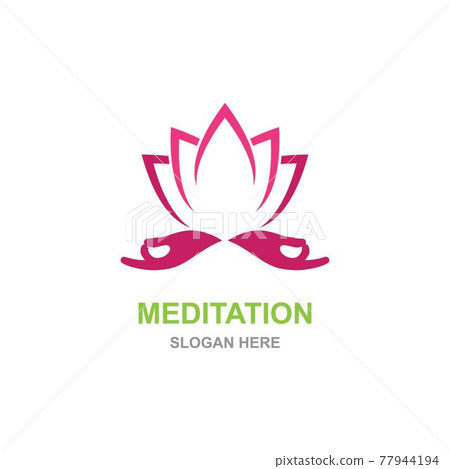 Meditation yoga logo template 77944194