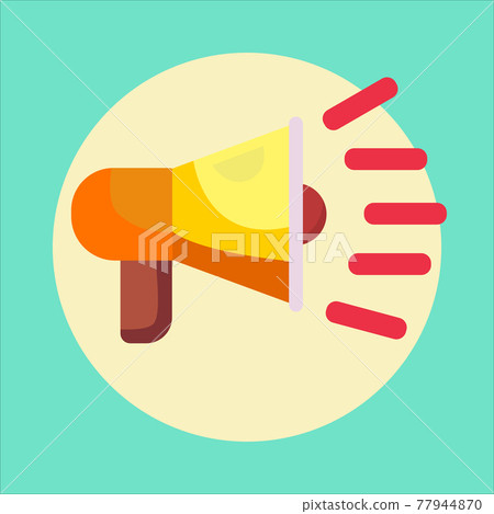 Megaphone flat design on yellow background template vector Megaphone flat design on yellow background template vector 77944870