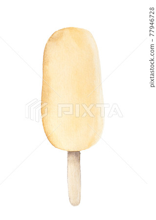 Vanilla sundae. Creme brulee ice cream hand drawn sweets illustration isolated on white background. Vanilla sundae. Creme brulee ice cream hand drawn sweets illustration isolated on white background. 77946728