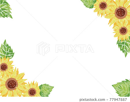 Handwritten watercolor sunflower background side 77947887