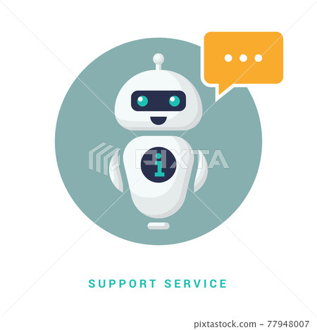 Chat Bot Icons Chatbot Robots With Message Bubble Stock