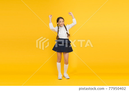 Looking happy and excited. Happy little girl with cute smile Looking happy and excited. Happy little girl with cute smile 77950402