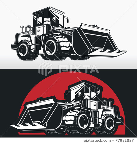 Silhouette Bulldozer Earthmover Construction Heavy Machinery Stencil Silhouette Bulldozer Earthmover Construction Heavy Machinery Stencil 77951887