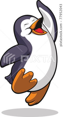 Happy Penguin Jumping Excitement Cartoon Vector Illustration Drawing Happy Penguin Jumping Excitement Cartoon Vector Illustration Drawing 77952043