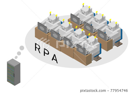 Image of many RPA robots running in an isometric server 77954746