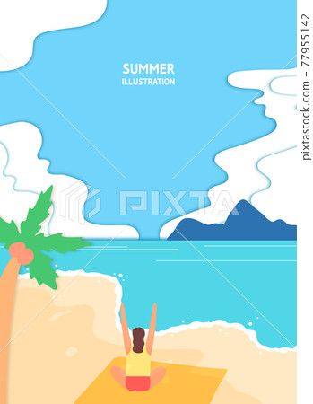Leisurely summer background illustration 01 Leisurely summer background illustration 01 77955142
