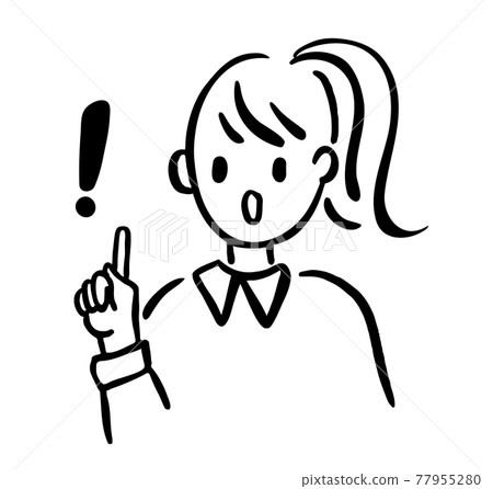 矢量素材 關注的女人的手繪插畫 77955280