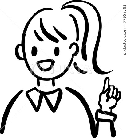 矢量素材手繪插畫的女人解釋 77955282