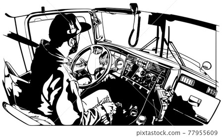 Professional Truck Driver Driving Truck 77955609