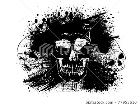 Drawing Skulls on an Ink Blot Drawing Skulls on an Ink Blot 77955610