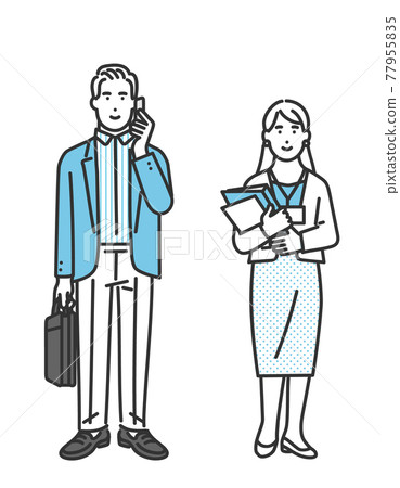 上班族全身形象插畫素材 上班族全身形象插畫素材 77955835