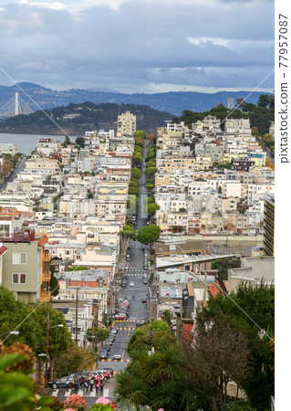 從美國舊金山倫巴第街市中心的景色 從美國舊金山倫巴第街市中心的景色 77957087