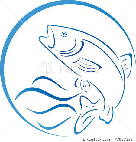 Fish, trout, angling, fishing, logo, icon  77957158