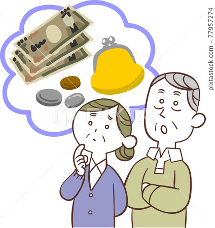 Senior couple thinking about money 77957274