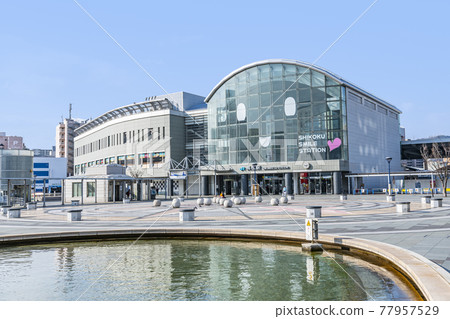 Takamatsu Station Square in fine weather, Takamatsu City, Kagawa Prefecture Takamatsu Station Square in fine weather, Takamatsu City, Kagawa Prefecture 77957529