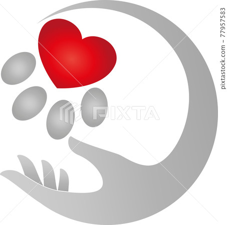 Paw, cats, cat paw, heart, animal, logo, icon  77957583