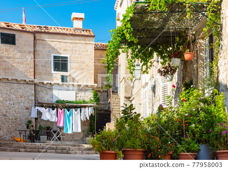 Street of Old Dubrovnik Town, Croatia Europe. Summertime Street of Old Dubrovnik Town, Croatia Europe. Summertime 77958003