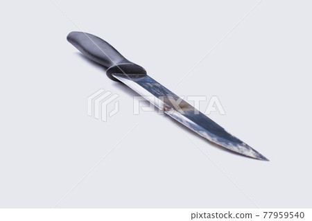 Old rusty knife with plastic handle. 77959540