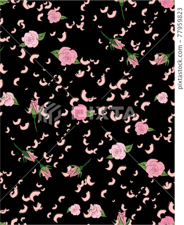Seamless floral background with bouquets of roses. Shabby chic style pattern. Seamless floral background with bouquets of roses. Shabby chic style pattern. 77959823