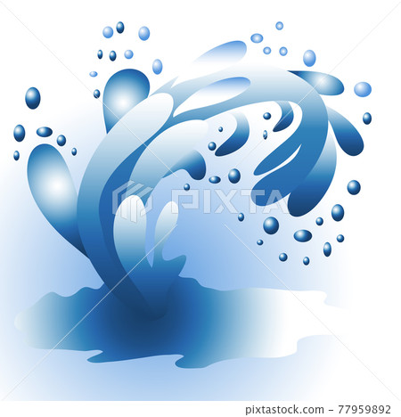 Splash of water. Drops flying in the air, water splashes Splash of water. Drops flying in the air, water splashes 77959892