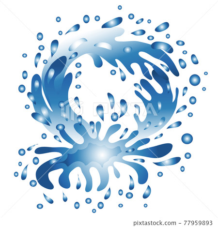 Splash of water. Drops flying in the air, water splashes 77959893