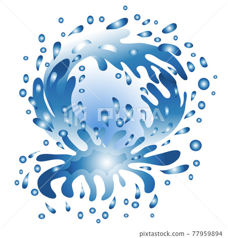 Splash of water. Drops flying in the air, water splashes Splash of water. Drops flying in the air, water splashes 77959894