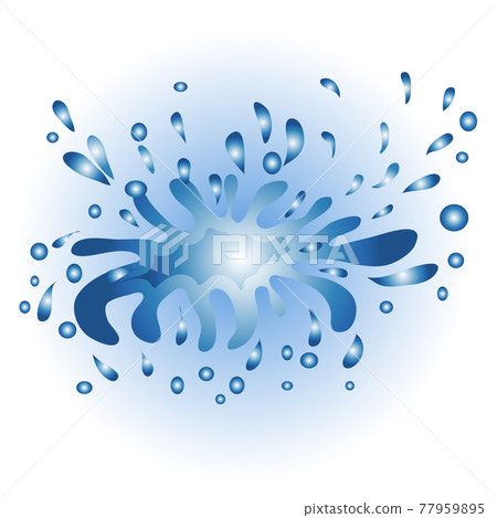 Splash of water. Drops flying in the air, water splashes Splash of water. Drops flying in the air, water splashes 77959895