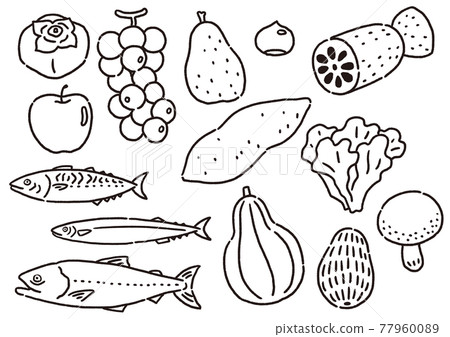 秋季食材、時令蔬菜和魚類限定線 77960089