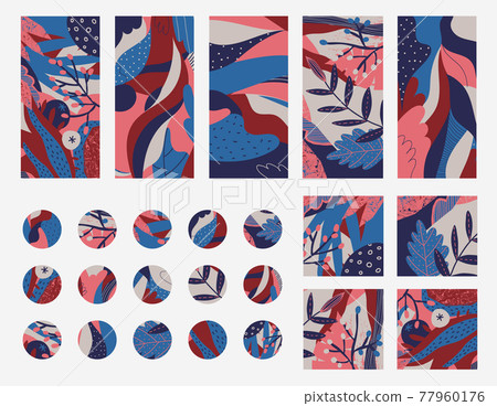 Vector set of social net stories, posts, hilghlights. Trendy collection templates for social networks stories and posts, vector illustration. Design backgrounds for social media. Vector set of social net stories, posts, hilghlights. Trendy collection templates for social networks stories and posts, vector illustration. Design backgrounds for social media. 77960176