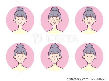 女性圖標面部表情集 77960272