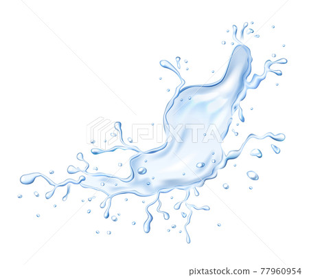Water splash on white background, realistic vector illustration Water splash on white background, realistic vector illustration 77960954