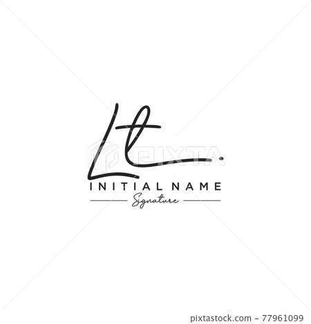 Letter LT Signature Logo Template Vector - Stock Illustration [77961099 ...