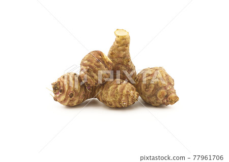 Jerusalem Artichoke (Sunchoke) on white background Jerusalem Artichoke (Sunchoke) on white background 77961706