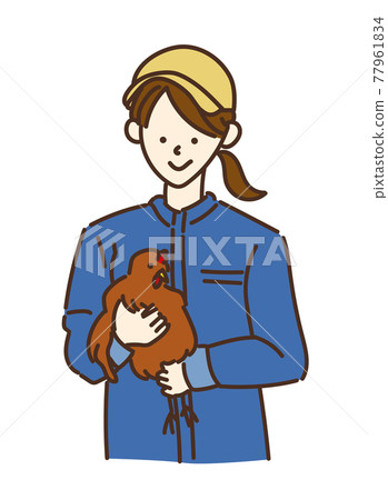 Agricultural girls, livestock girls, poultry farming women, illustrations Agricultural girls, livestock girls, poultry farming women, illustrations 77961834